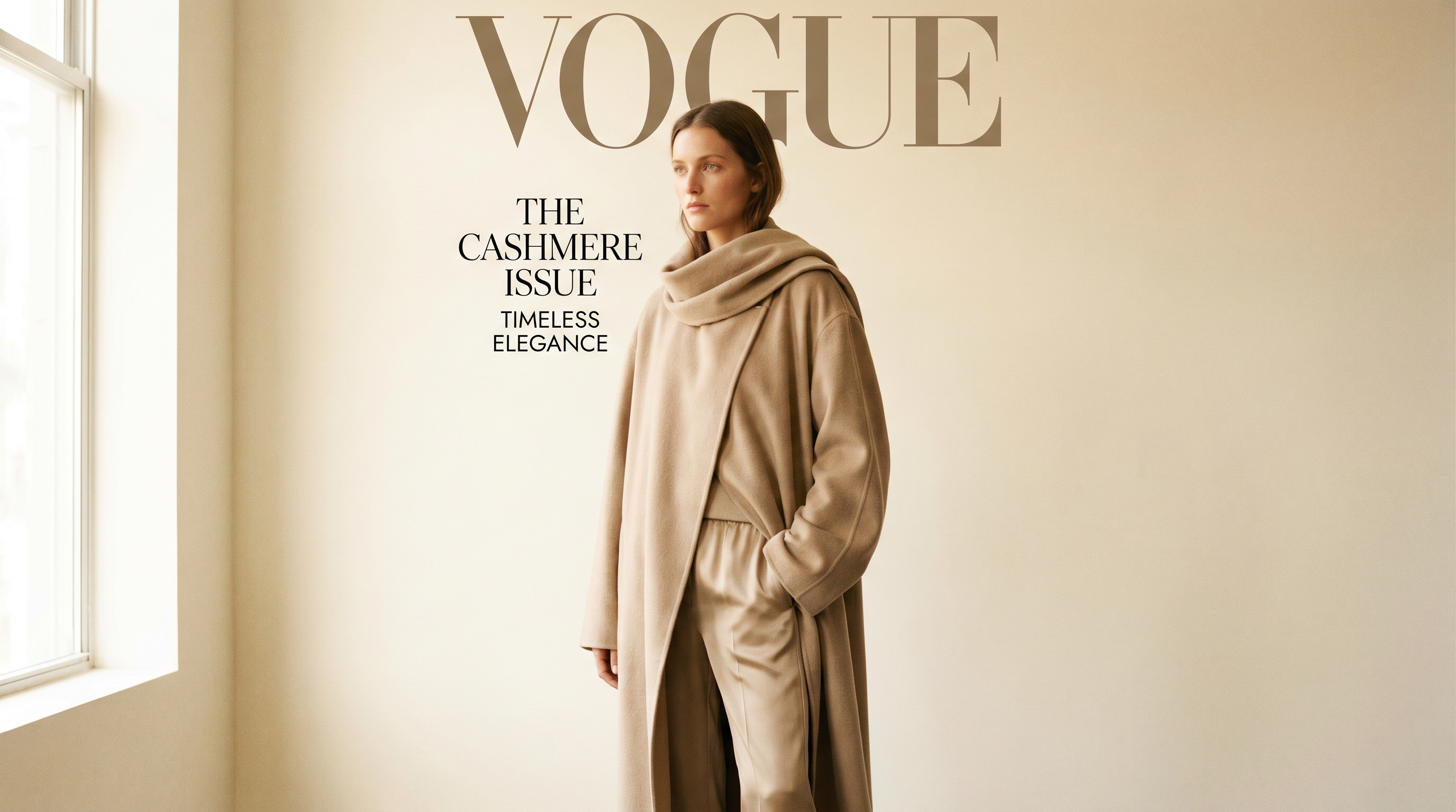 Editorial reprise — camel belted overcoat